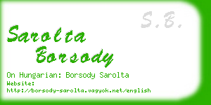 sarolta borsody business card